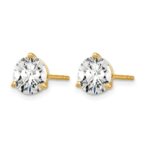 14k 4 carat Lab Grown Diamond VS/SI+ G+ Round Complete Three Prong Stud Earrings - Image 2