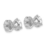 18k White Gold 5 carat Certified Lab Grown Diamond VS+ F+ Round Complete Three Prong Stud Earrings - Image 3