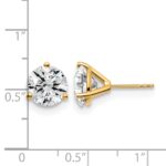 14k 5 carat Lab Grown Diamond VS+ F+ Round Complete Three Prong Stud Earrings - Image 5