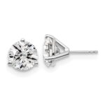 Platinum 6 carat Lab Grown Diamond VS+ F+ Round Complete Three Prong Stud Earrings