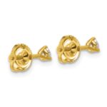 18k 1/4 carat Lab Grown Diamond VS+ F+ Round Complete Three Prong Screwback Stud Earrings - Image 3