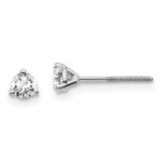 Platinum 1/4 carat Certified Lab Grown Diamond VS+ F+ Round Complete Three Prong Screwback Stud Earrings