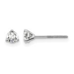 14k White Gold 1/4 carat Lab Grown Diamond VS+ F+ Round Complete Three Prong Screwback Stud Earrings