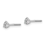 Platinum 1/3 carat Certified Lab Grown Diamond VS+ F+ Round Complete Three Prong Screwback Stud Earrings - Image 2