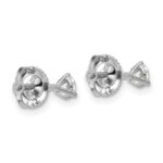 Platinum 1/3 carat Certified Lab Grown Diamond VS+ F+ Round Complete Three Prong Screwback Stud Earrings - Image 3