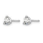 14k White Gold 1/3 carat Lab Grown Diamond VS/SI+ G+ Round Complete Three Prong Screwback Stud Earrings - Image 2