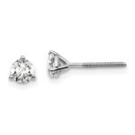 18k White Gold 1/2 carat Certified Lab Grown Diamond VS+ F+ Round Complete Three Prong Screwback Stud Earrings
