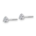 Platinum 1/2 carat Certified Lab Grown Diamond VS+ F+ Round Complete Three Prong Screwback Stud Earrings - Image 2