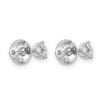 Platinum 1/2 carat Lab Grown Diamond VS+ F+ Round Complete Three Prong Screwback Stud Earrings - Image 3