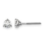 14k White Gold 1/2 carat Certified Lab Grown Diamond VS/SI+ G+ Round Complete Three Prong Screwback Stud Earrings