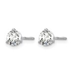 14k White Gold 5/8 carat Certified Lab Grown Diamond VS+ F+ Round Complete Three Prong Screwback Stud Earrings - Image 2