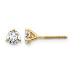 14k 5/8 carat Certified Lab Grown Diamond VS+ F+ Round Complete Three Prong Screwback Stud Earrings