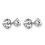 Platinum 3/4 carat Certified Lab Grown Diamond VS+ F+ Round Complete Three Prong Screwback Stud Earrings - Image 3