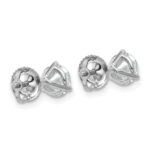 14k White Gold 1 1/2 carat Lab Grown Diamond VS/SI+ G+ Round Complete Three Prong Screwback Stud Earrings - Image 4