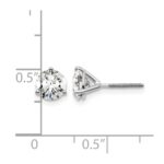 14k White Gold 1 1/2 carat Lab Grown Diamond VS+ F+ Round Complete Three Prong Screwback Stud Earrings - Image 5