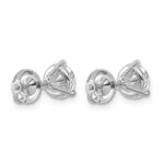 14k White Gold 4 carat Certified Lab Grown Diamond VS+ F+ Round Complete Three Prong Screwback Stud Earrings - Image 3