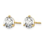 14k 1 3/4 carat Lab Grown Diamond VS/SI+ G+ Round Three Prong Complete Screwback Stud Earrings - Image 2