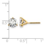 14k 3 carat Lab Grown Diamond VS+ F+ Round Complete Three Prong Screwback Stud Earrings - Image 4
