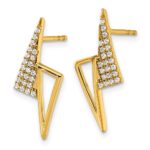 14K Polished 1/5 carat Diamond Geometric Triangles Fashion Post Earrings - Image 2