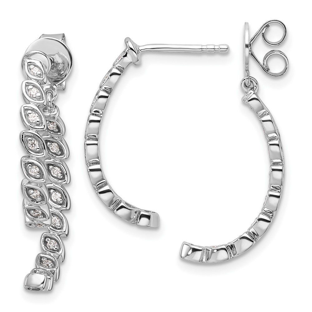 EM10173-021-WAA.jpg 14K White Gold Polished 1/5 carat Diamond Front and Back Dangle Earrings - Image 1
