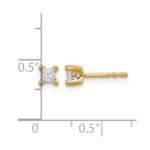 14k 1/3 carat Lab Grown Diamond VS+ F+ Princess Complete Four Prong Stud Earrings - Image 4