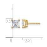 14k 1 1/2 carat Certified Lab Grown Diamond VS+ F+ Princess Complete Four Prong Stud Earrings - Image 4