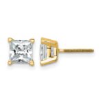 14k Princess Four Prong 1.5ct Screwback Post Earring Mountings