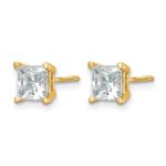 14k Princess Four Prong 2ct Screwback Post Earring Mountings with Backs - Image 2