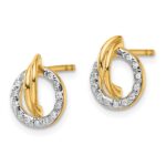 14K Polished 1/10 carat Diamond Open Circle Drop Post Earrings - Image 2