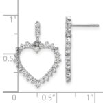 14k White Gold 1 carat Lab Grown Diamond VS/SI+ G+ Complete Dangle Heart Post Earrings - Image 4