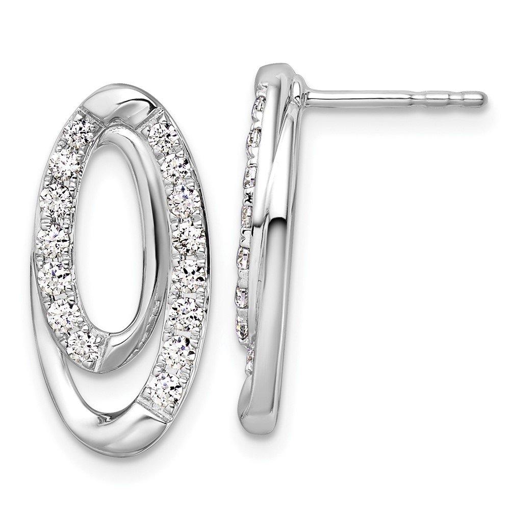 EM10208-063-WAA.jpg 14k White Gold 5/8 carat Lab Grown Diamond VS/SI+ G+ Complete Oval Post Earrings - Image 1