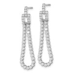 14k White Gold 1 5/8 carat Lab Grown Diamond VS/SI+ G+ Complete Dangle Loop Post Earrings - Image 2