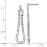 14k White Gold 1 5/8 carat Lab Grown Diamond VS/SI+ G+ Complete Dangle Loop Post Earrings - Image 4