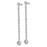 14k White Gold 1/4 carat Lab Grown Diamond VS/SI+ G+ Complete Dangle Post Earrings - Image 2