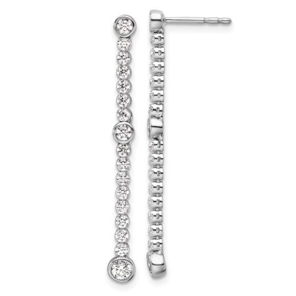 14k White Gold 1 carat Lab Grown Diamond VS/SI+ G+ Complete Dangle Post Earrings