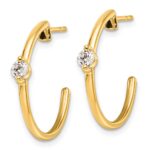 14k 1/4 carat Lab Grown Diamond VS/SI+ G+ Complete C-Hoop Post Earrings - Image 2