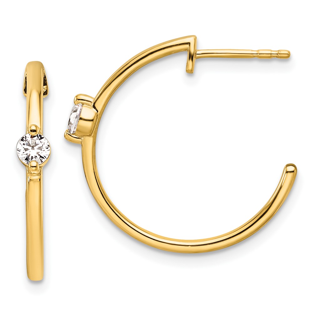 EM10222-026-YAA.jpg 14k 1/4 carat Lab Grown Diamond VS/SI+ G+ Complete C-Hoop Post Earrings - Image 1