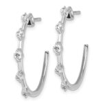 14k White Gold 3/8 carat Lab Grown Diamond VS/SI+ G+ Complete C-Hoop Post Earrings - Image 2