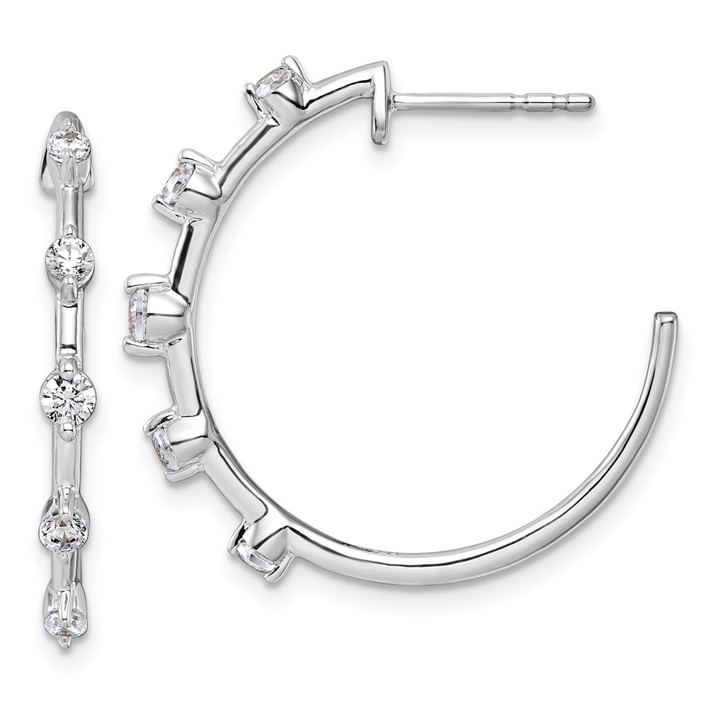 EM10223-045-WAA.jpg 14k White Gold 3/8 carat Lab Grown Diamond VS/SI+ G+ Complete C-Hoop Post Earrings - Image 1