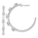 14k White Gold 3/4 carat Lab Grown Diamond VS/SI+ G+ Complete C-Hoop Post Earrings