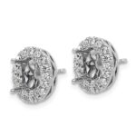 14k White Gold 1/2 carat Lab Grown Diamond VS/SI+ G+ Oval Semi Mount Halo Post Earrings - Image 2