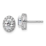 14k White Gold 1/4 carat Lab Grown Diamond VS/SI+ G+ Semi-Mount Oval Halo Earrings