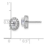 14k White Gold 1/4 carat Lab Grown Diamond VS/SI+ G+ Semi-Mount Oval Halo Earrings - Image 5