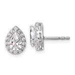 14k White Gold 1/4 carat Lab Grown Diamond VS/SI+ G+ Semi-Mount Pear Halo Earrings