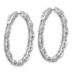 14k White Gold 5 1/4 carat Lab Grown Diamond VS+ F+ Oval and Round Complete In and Out Hoop Earrings - Image 4