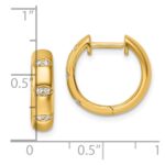 14K Polished Diamond Fancy Huggie Hoop Earrings - Image 3