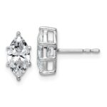 14kw 1 1/2 ctw Lab Grown Diamond VS+ F+ Marquise 6 Prong Earring