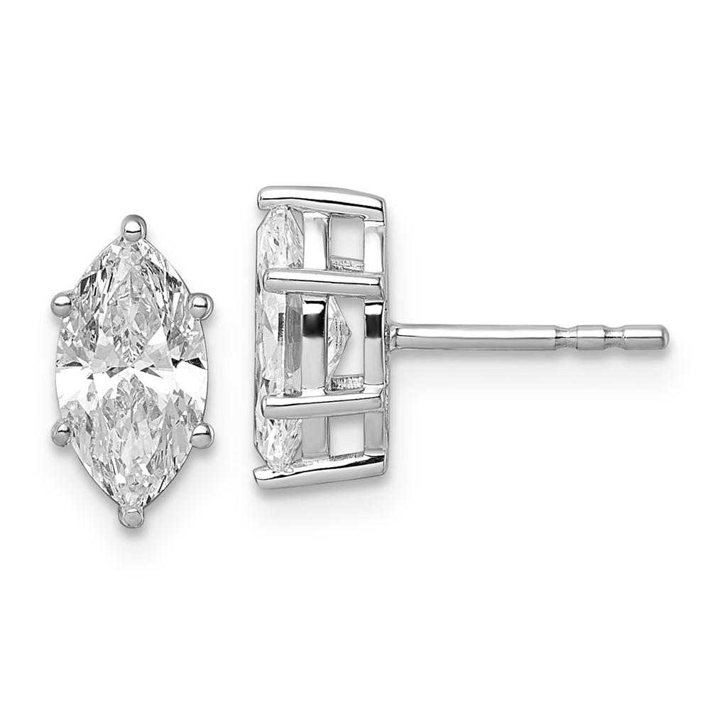 EM12318-175-WAA.jpg 14kw 1 3/4 ctw Lab Grown Diamond VS+ F+ Marquise 6 Prong Earring - Image 1