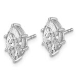 14kw 2 ctw Cert Lab Grown Diamond VS+ F+ Marquise 6 Prong Earring - Image 2