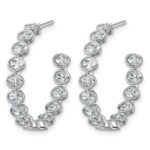 14kw 2 5/8ct Lab Grown Dia VS+ F+ Post East/West Oval Hoop Earrings - Image 2